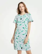 NWT Ann Taylor Floral Flutter Sleeve T-Shirt Dress size 6 reg$109.00
