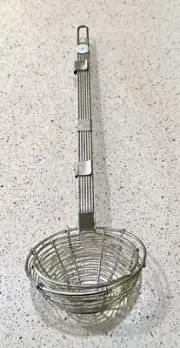 Williams Sonoma 2 Stainless Steel Spider Strainer 4’’ & 4.75’’ D, 17 In France