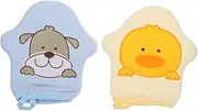 HOMOBABE 2Pcs Cartoon Bath Mitts Soft Shower Scrubber Towels Gentle Body Cleaning Washcloths for Lightweight Portable Bath Accessories