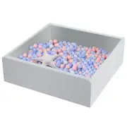Extra Large Square Foam Ball Pit for Toddler, 47"X47"X14" Soft Ball Pit Pool wit