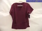 Medcouture, Women's Red/Wine Scrub Top Size=XL, Armpit to Armpit=22", Length=29"