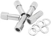 Aeroflow 1.38 Shank Open Wheel Nuts M12x1.25 Chrome M12 x 1.25mm Set Of 5