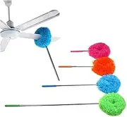 Ceiling Fan Cleaner Duster, Retractable Ceiling Fan Cleaner Duster Reusable Microfiber Blade Cleaner Fan Cleaner (Blue)