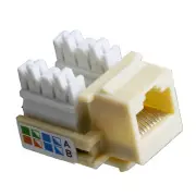 Cat5e Keystone Jack in Ivory 12 Pcs Pack RJ45 8P8C 110