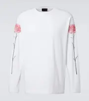[Simone Rocha] Simone Rocha Floral printed cotton jersey T-shirt AU 87 white