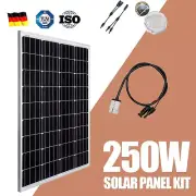 250W Solar Panel Kit 12V Generator Camping Power Battery Charger Mono 250 Watt