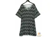 Plus size V-Neck Printed Open Hem Dress Sleeve King Tall Bohemian - Ziggy - 20
