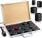 Hot Stones, Electric Hot Stone for Massage Natural Back Massage Set Professional Basalt Hot Stones with Heater Kit,for Home spa,Relaxing, Healing, Pain Relief (20 Pcs)