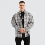 [Americain] Stade Drop Shoulder Longsleeve Shirt Iron Check L