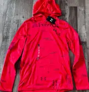 NWT Under Armour Boys YXL Red/Dark Red All Over Print Hoodie Sweatshirt