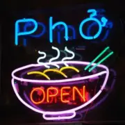 Open Pho Bowl Vietnam Food Noodle Real Neon Light Sign for Shop Restaurant 24x20