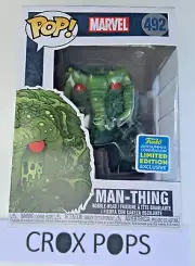 RARE MAN-THING SDCC 492 Marvel Funko Pop Vinyl New in Mint Box + Protector