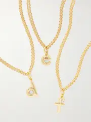 [Roxanne Assoulin] Roxanne Assoulin - The Puffy Initial Gold-tone Necklace - C C Gold