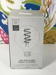 West Elm LED G25 Globe Spiral Filament Light Bulb 4W 230 Lumens