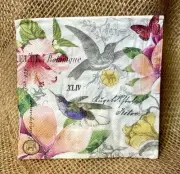 C-025 Hummingbird Design Paper Napkins For Decoupage Junk Journal Crafting