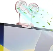 Monitor Fan, THRRLY Desktop Fan with 2 Fan Heads, 3 Speeds 360° Rotatable Office Desk Fan USB Powered Cooling Fan with Sturdy Adjustable Clamp,Strong Wind Quiet Small USB Table Fan for Desktop Laptop.