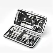 Manicures, Pedicure Kits, Nail Clippers, 19 Stainless Steel Nail Clippers Beauty Set Suitable for Travel Or Family Black Professional Grooming Kits
