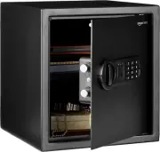 Programmable Electronic Home Safe - 1.2 Cubic Feet, Key Control, Steel Security