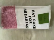 Kate Spade New York Eat Cake For Breakfast Kitchen Towel Pink Set of 2 NWT