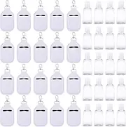 Duufin 40 Pieces Hand Sanitizer Keychain Holders Set with 20 Pieces Hand Sanitizer Holder and 20 Pieces Empty Travel Bottles