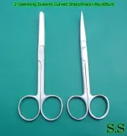 2 OPERATING DISSECTING SCISSORS 4.5"CURVED SHARP/SHARP BLUNT/BLUNT