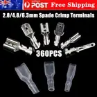 360PCS Assorted Spade Crimp Terminals Electrical Wire Connectors Male Female Set