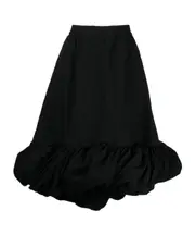 pleated elastic waist skirt S Black