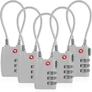 [Fxvhojq] 5 Pcs Cable Luggage Locks Zinc Alloy Luggage Travel Locks 3 Digit Resettable Code Suitcase Lock Multipurpose Luggage Combination Lock