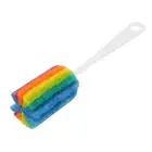 Kitchen Plastic Handle Milk Cup Glass Bottle Sponge Brush Cleaner Multicolor