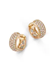 Bloomingdale's Fine Collection Diamond Pave Huggie Hoop Earrings in 14K Yellow Gold, 0.45 tcw
