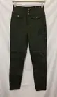 Fashion Nova Down The Line Denim Jeans Sz 5 Olive Green Hi Rise Button Fly
