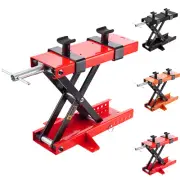 1100lb Motorcycle Scissor Lift Stand Motorbike Working Bench ATV Jack w/ Saddle