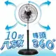 【全新原廠公司貨附發票】【台灣通用】10吋360度立體擺頭工業立扇GM-1036