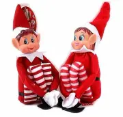 30cm Bend Pose Elf On a Shelf Vinyl Face Hook Loop Behaving Badly Elves Bendable