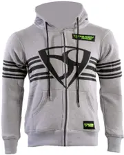 MUGENRACE Shield Zip Hoodie, grey, Size 3XL for Men
