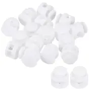 16Pcs 0.6" Dia Cord Locks Double Hole Cord Fastener White