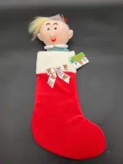 Rudolph Island Of Misfit Toys Herbie the Elf Plush Christmas Stocking NWT
