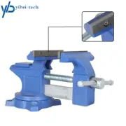 4-1/2" Heavy Bench Vise with Anvil Swivel Locking Base Table top Clamp New