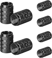 Black Threaded Tire Valve Caps for Cars,Bike, Motorcycles, Black, Pack of 8. Protects Valves from Dust and Debris. Ensures Secure Fit. Easy to Install. Enhances Vehicle Appearance(SIZE:8)