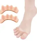 Toe Separator Bunion Corrector Silicone Straightener Orthopedic Spacer (Beige)