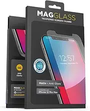 Magglass iPhone 12 Pro Max Matte Screen Protector (Fingerprint Resistant) Bubble-Free Anti Glare Tempered Glass Anti-Microbial Display Guard (Case Compatible)
