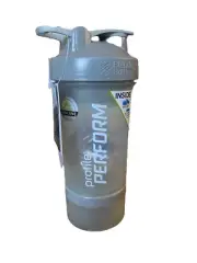 PROSTAK Bottle Blender Drink Shaker Pill Holder Plastic BPA Free NEW Gray 16 oz
