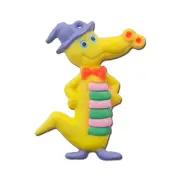 Silly Vintage Yellow Alligator Pendant Charm chr057C