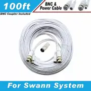 PREMIUM 100FT BNC CABLES FOR SWANN CODV8-55804B2D-US, 4580 Dvr, 5580 DVR