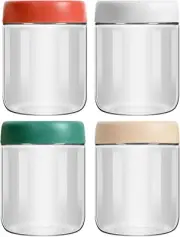 4-Pack 16Oz Glass Jars with Lids for Overnight Oats and Meal Prep Storage