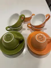 7x Bevande Cup & Saucer Sets, Mixed Colour