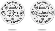 Wife’s Choice Husband’s Choice Food Decision Coin Couples Valentines Day Gifts for Husband Wife Hubby Wifey New Engaged Couples Wedding House Warming Gifts for Couples