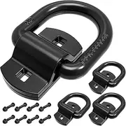 4 PCS 1/2" Heavy Duty Bolt-On Forged D Rings,12000 LBS Tie Down Anchors D Ring Surface Mount Hooks for Trailers, Vans,Trucks, and Cargo Tie Downs,with Screws & Bolts