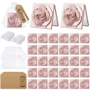 Soaoo 30 Set Rose Compact Mirror Bulk Wedding Party Favors for Guest Rose Sha...