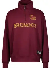 Broncos NRL Womens 1/4 Zip Sweat Top 14 BRONCOS (SOLID)